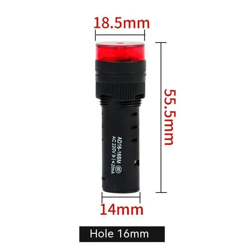 AD16-22SM LED flashing sound and light buzzer with 22mm mounting diameter for industrial control panel alarm signaling in red green and yellow