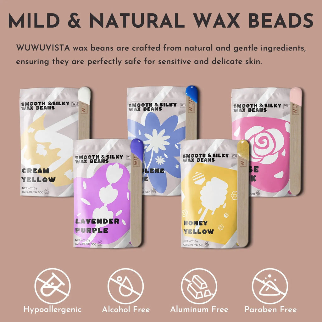 52 piece professional waxing kit with wax warmer, hard wax beans, and application tools for body and facial hair removal
