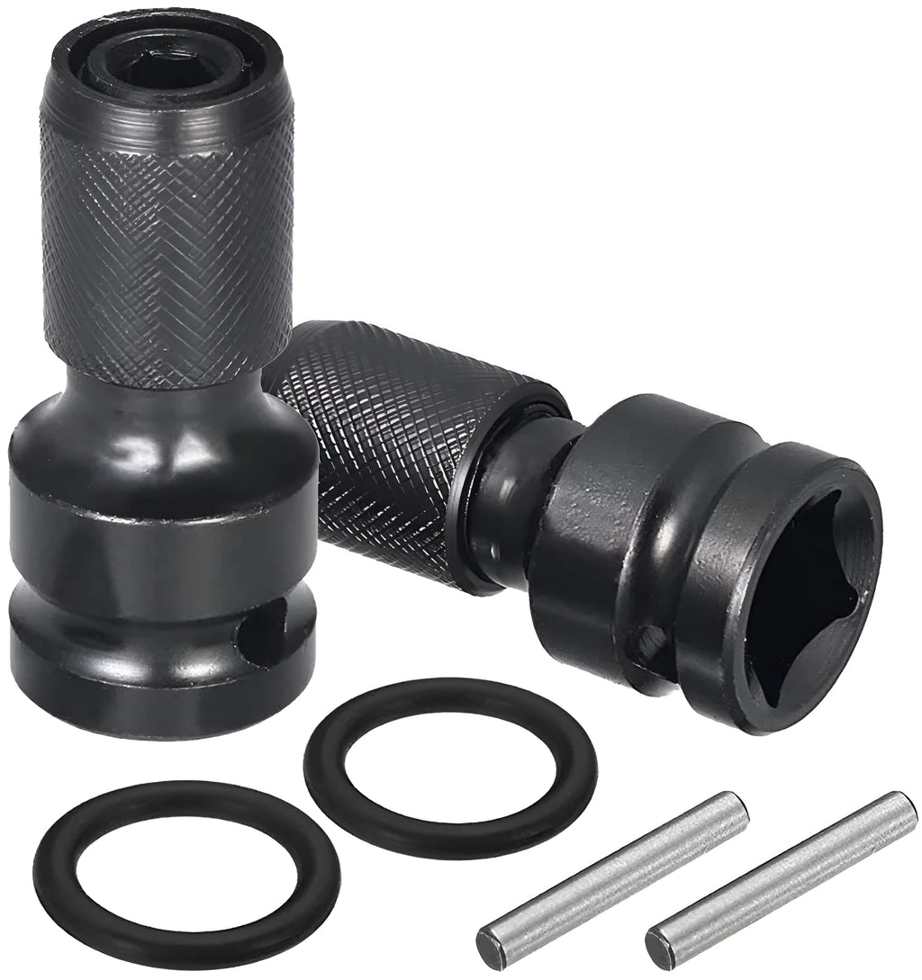 Hexagonal handle telescopic bit holder adapter converting 1/2 to 1/4 inch for electric wrenches