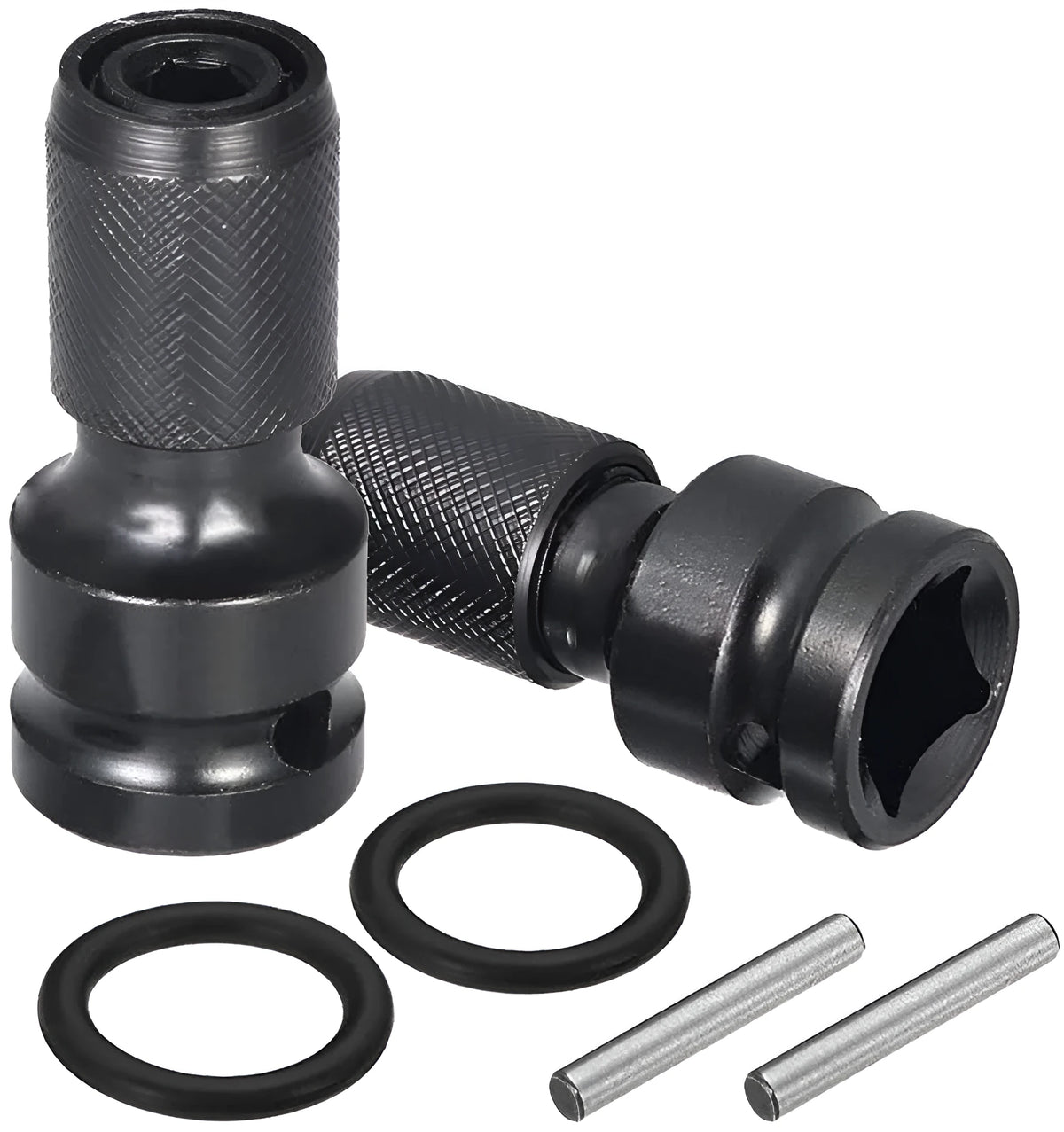Hexagonal handle telescopic bit holder adapter converting 1/2 to 1/4 inch for electric wrenches