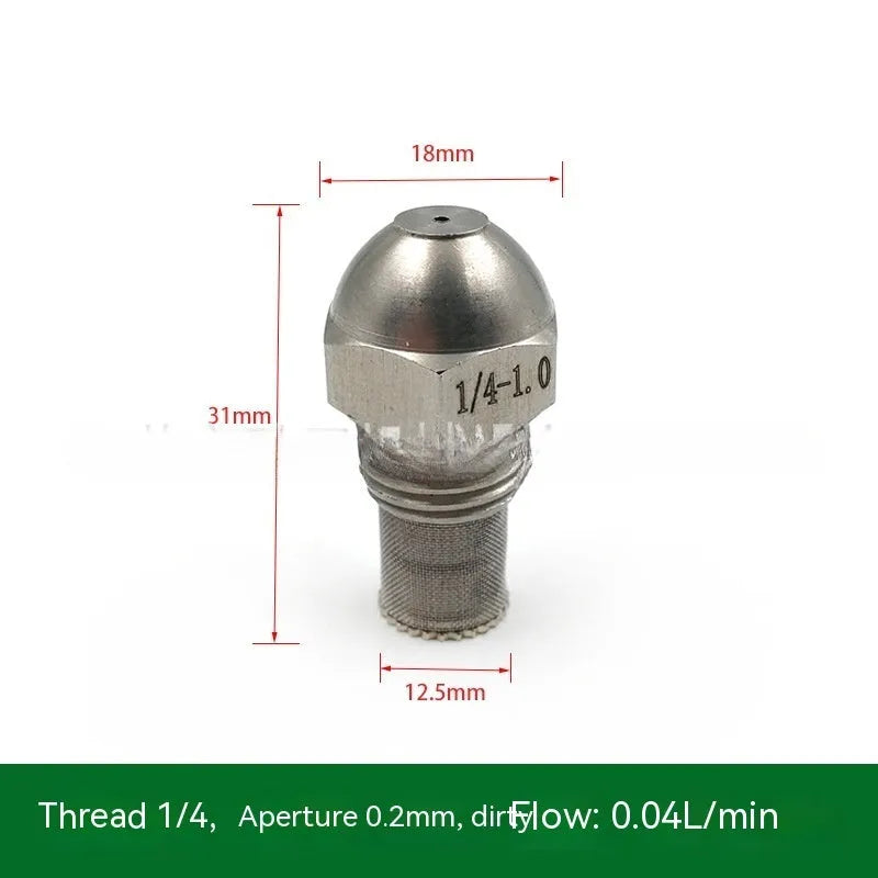 304 stainless steel two-point spray nozzle with 1/4 thread connection and multiple aperture size options