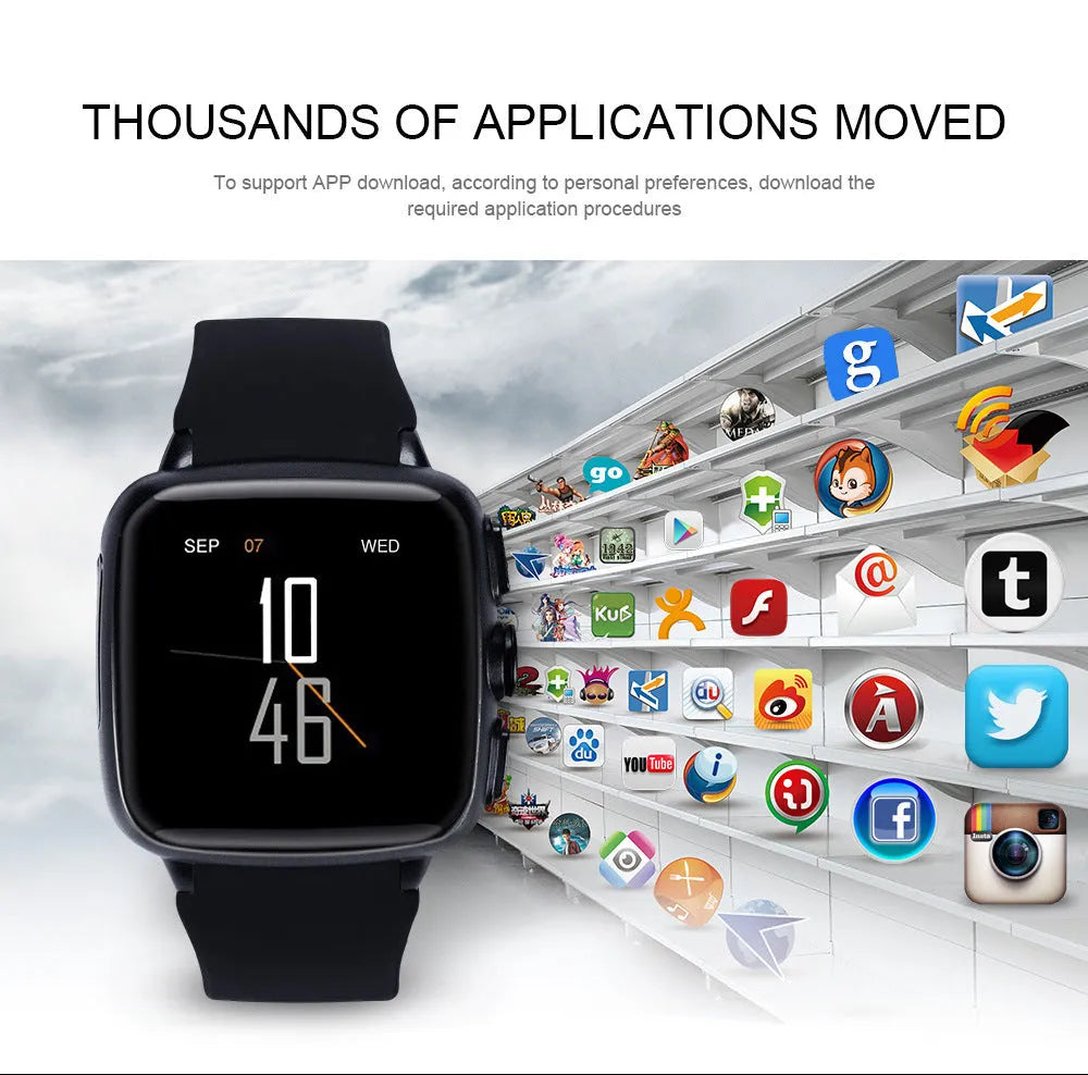 Z01 smart watch with a black strap and a round 1.54-inch touch screen display.