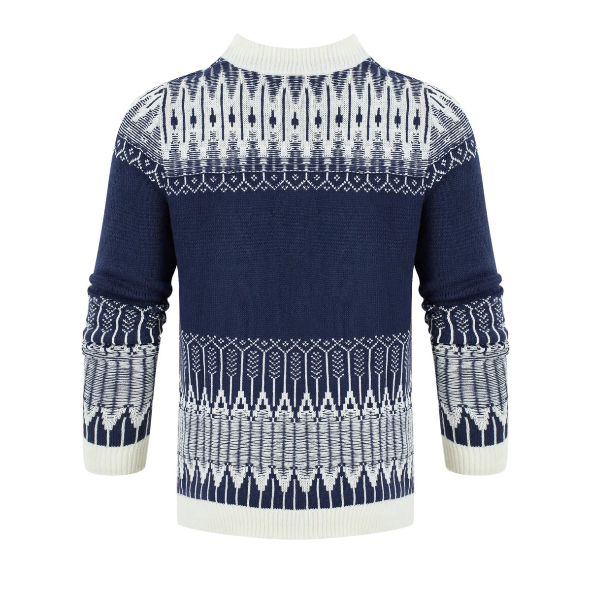 Men's knitted wool blend sweater in long sleeve pullover design for autumn winter