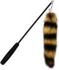 Black cat teaser wand with elastic string, length 42 cm