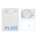 Clear blue and white A5 PVC notebook covers for spiral-bound notepads, showing dimensions of 148mm by 210mm