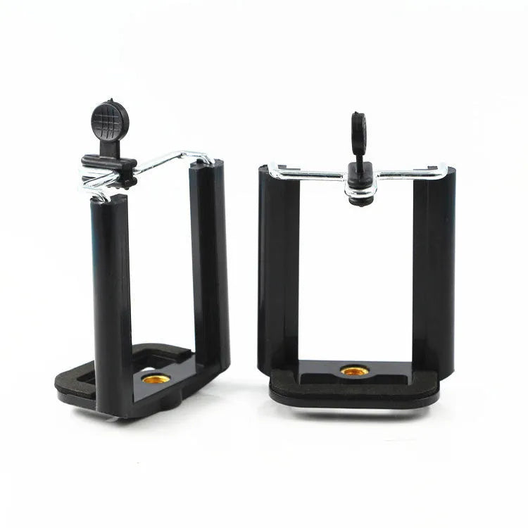 Black plastic mobile phone clip hose bracket for mounting phones during plumbing work