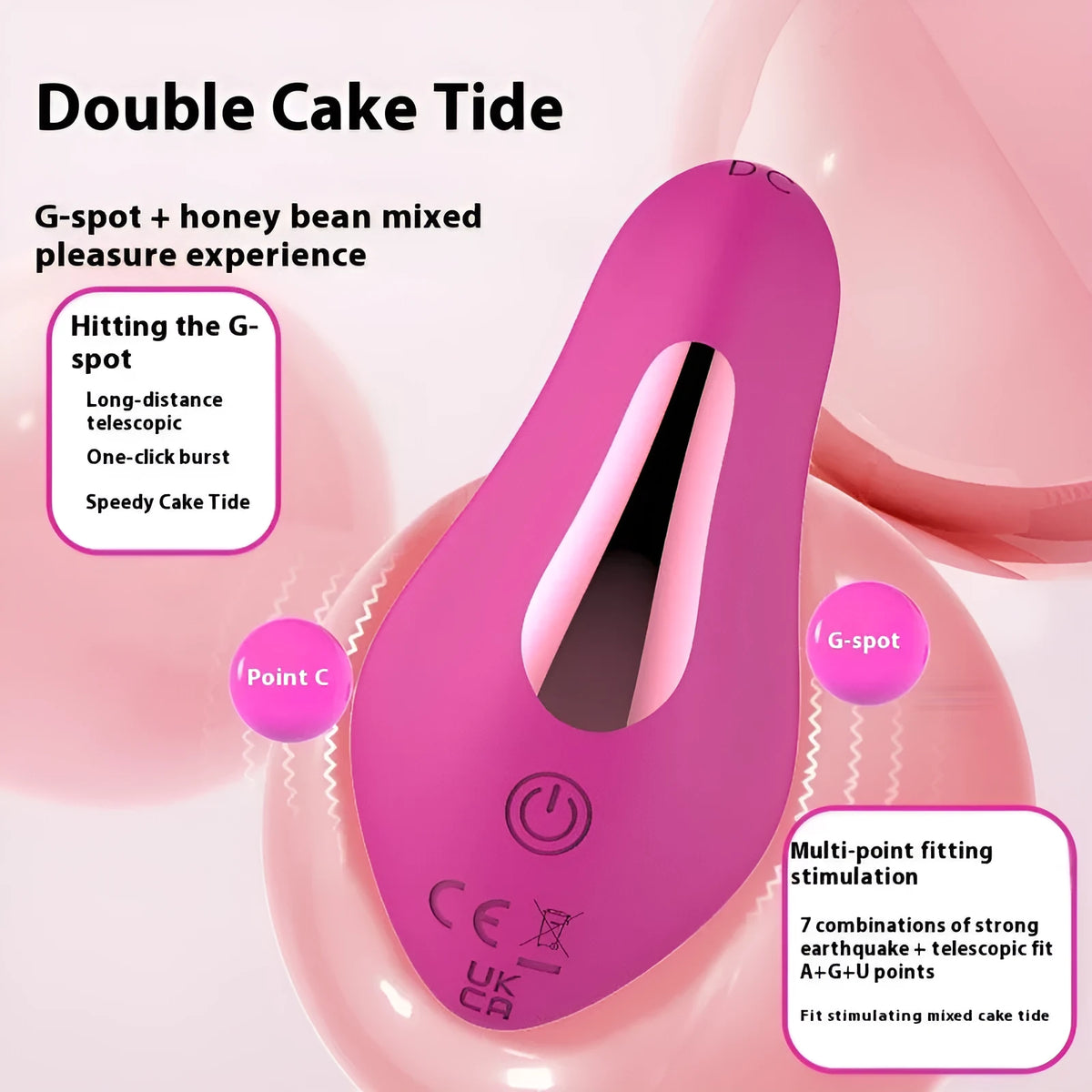 Rose red butterfly-shaped wearable massager made of silicone with USB charging capability