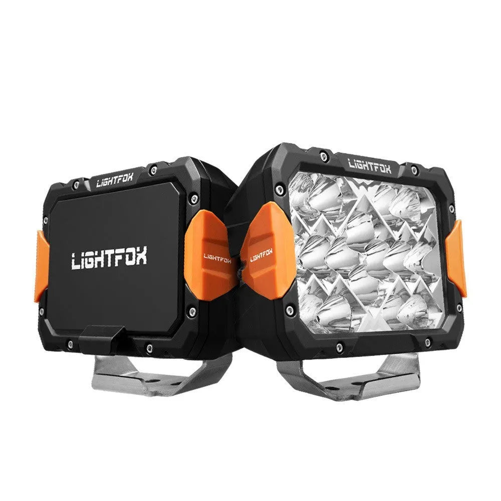 Black aluminium LED front bumper lights with six LED chips for off-road vehicles