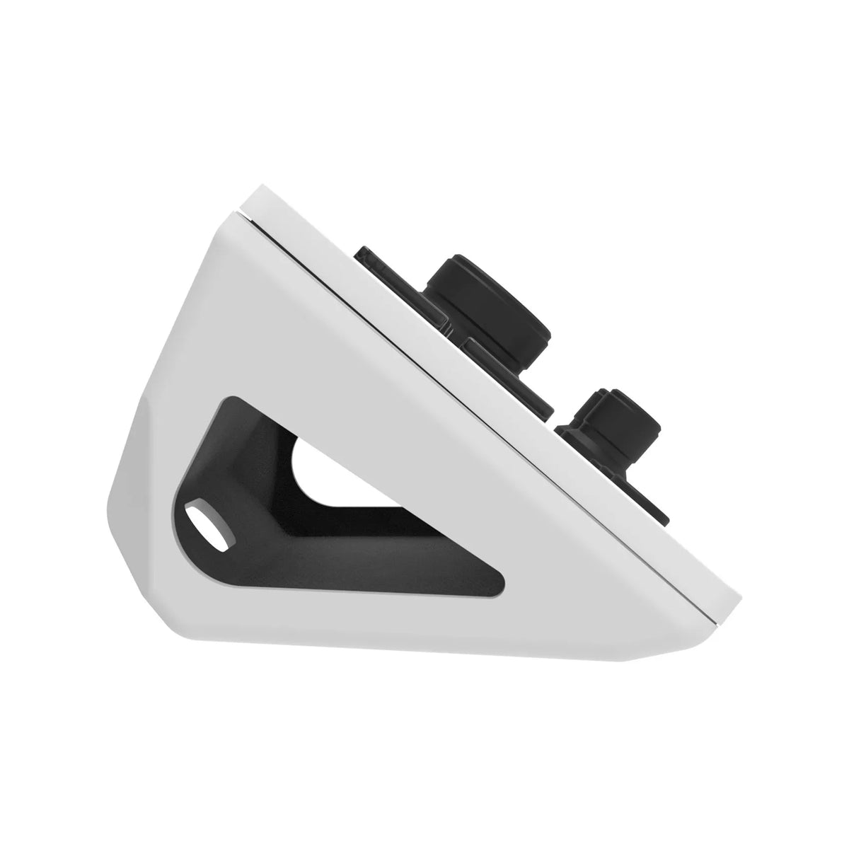 Black silicone numeric keypad with 2m cable and mounting bracket on desk
