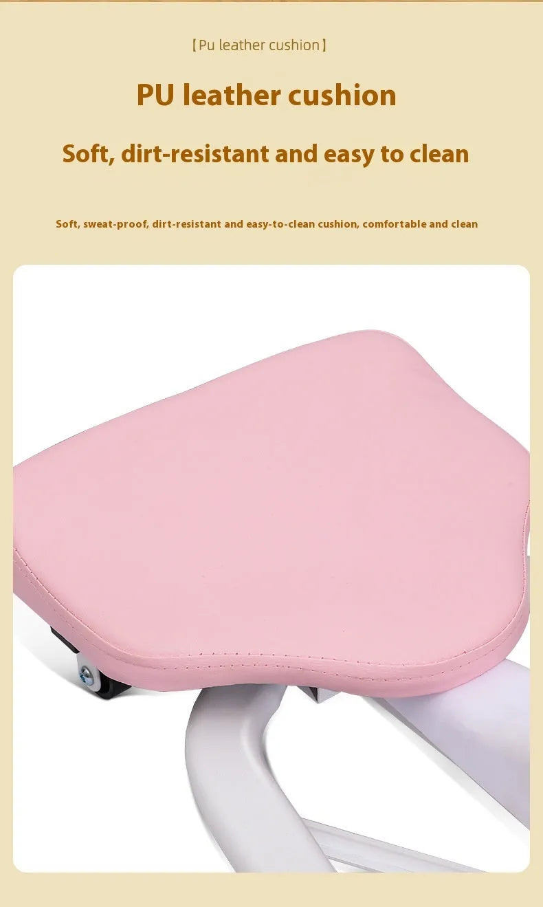 Leg opener fitness equipment with steel pipe frame and foam padding for flexibility training