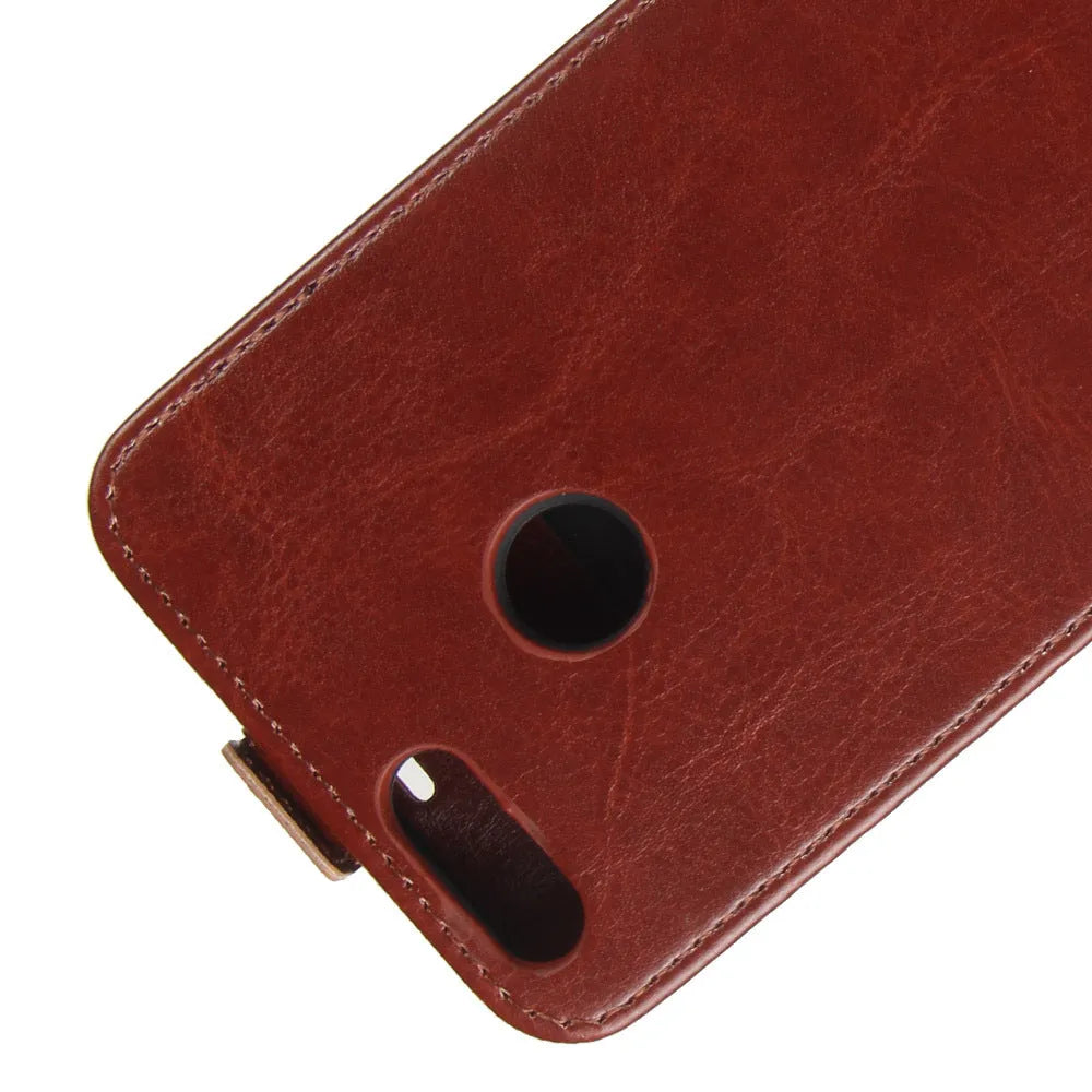 Honor 7X leather wallet phone case with card slots showing textured crazy horse pattern in multiple colour options