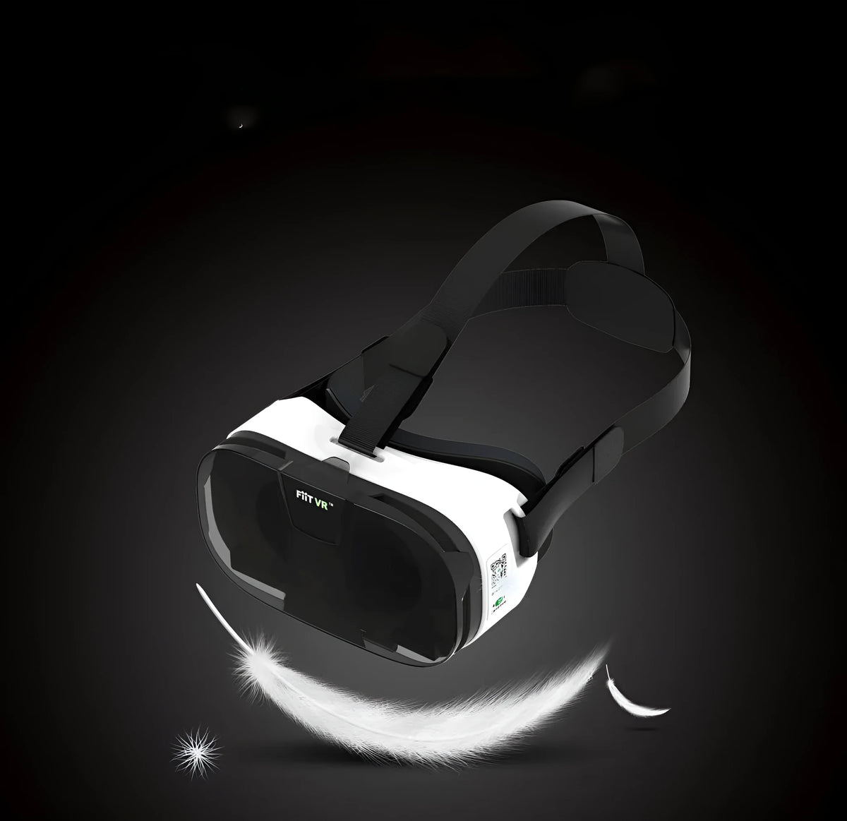 Black and white resin mobile phone VR helmet, 545g, 214*133*143mm, head-mounted 3D glasses