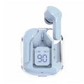 Transparent space capsule case Bluetooth earbuds with digital display in five colour options