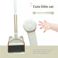 Purple broom and dustpan set with rotating brush holder on plastic handle