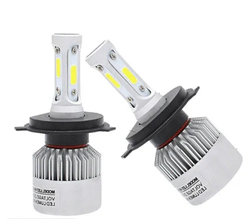 S2 car LED headlight bulbs, COB chip, 6500K white, 8000LM, aviation aluminium 6063 cooling fan, H4 H7 H11 sockets