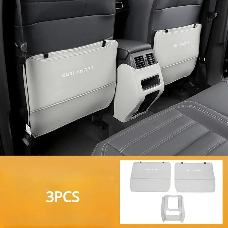 Three leather anti-kick pads for 2023 Mitsubishi Outlander seat and door protection