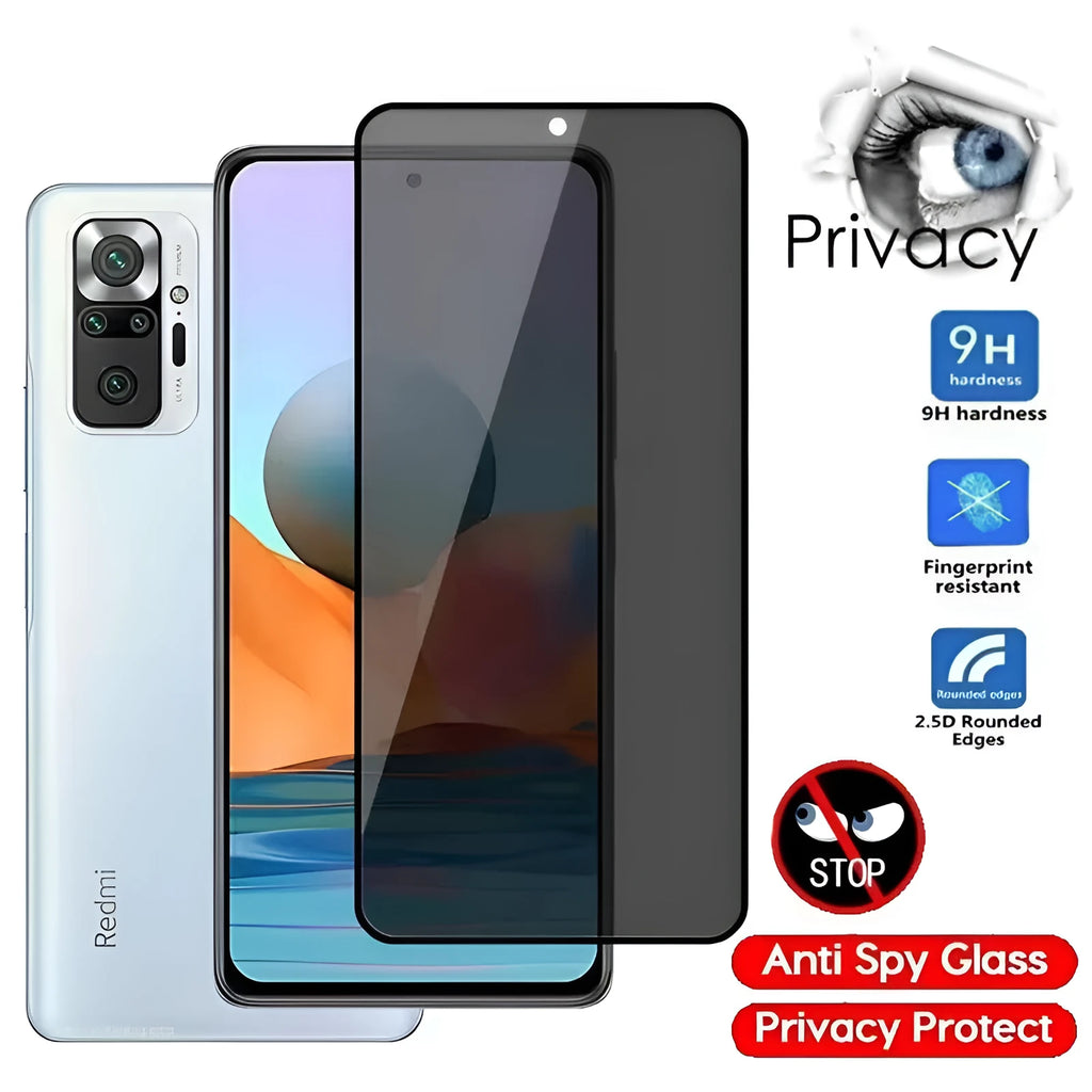 Privacy screen protector for Poco and Redmi Note phones with anti-spy viewing angle protection