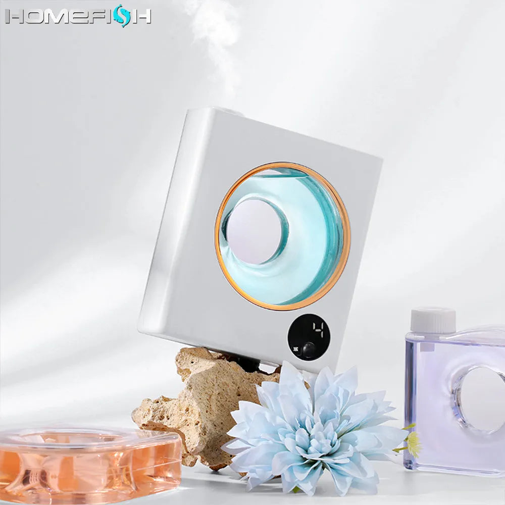 White wall mounted automatic essential oil diffuser with USB charging port