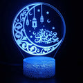 3D cartoon style LED night lamp with black touch base and remote control, showing colourful lighting.