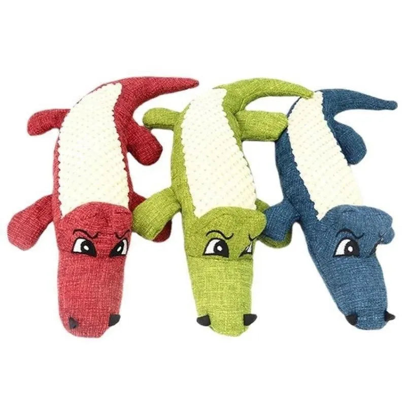 Three coloured pet plush toys with corn grid texture for cats and dogs