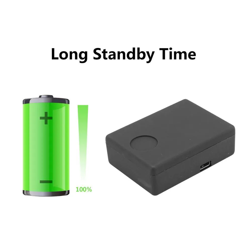 N9 Mini X009 black car GPS tracker alarm with removable back cover showing SIM card slot