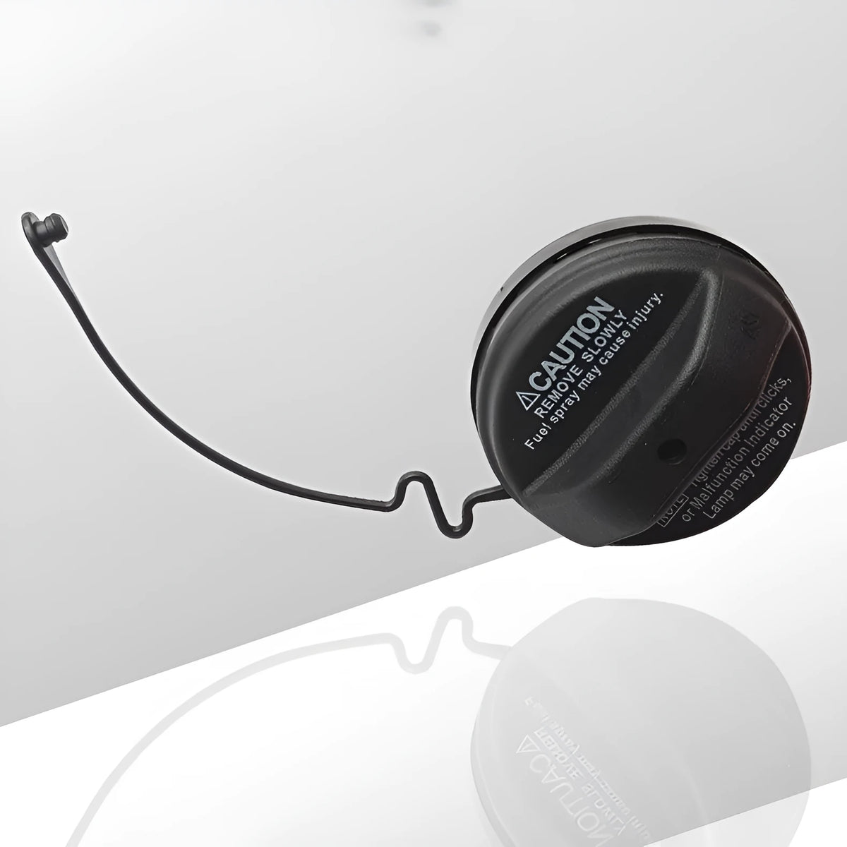 Black plastic Toyota snap-type fuel tank cap replacement part