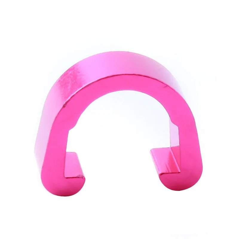 Aluminium alloy C-shaped buckle hardware component in multiple colours.