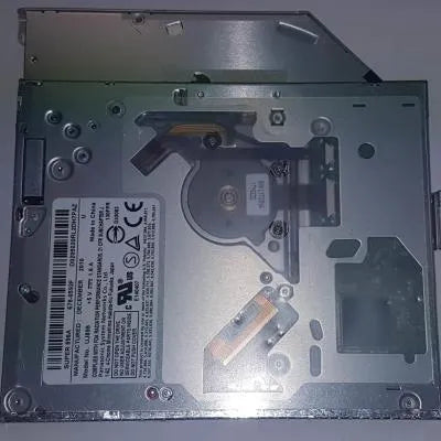 Silver internal SATA optical drive for MacBook Pro 13 laptop, showing UJ8A8 label.