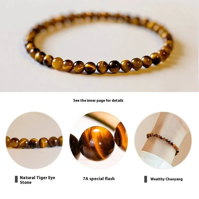 New Chinese style tigereye bracelet with geometric round beads