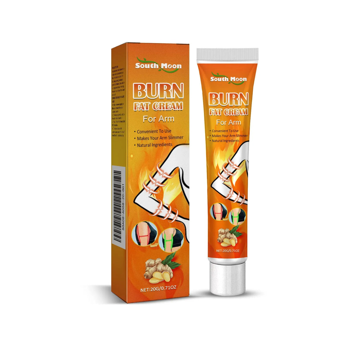 20g tube of body care cream for arm firming measuring 12.5cm by 3cm