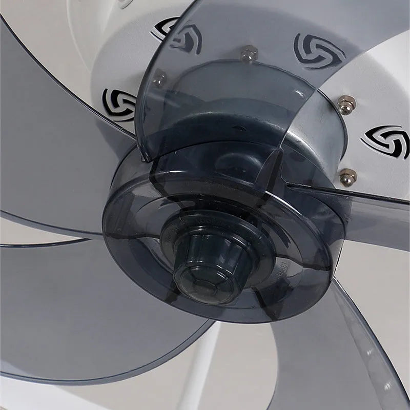 Nordic-style ceiling fan lamp with LED light and remote control in black finish
