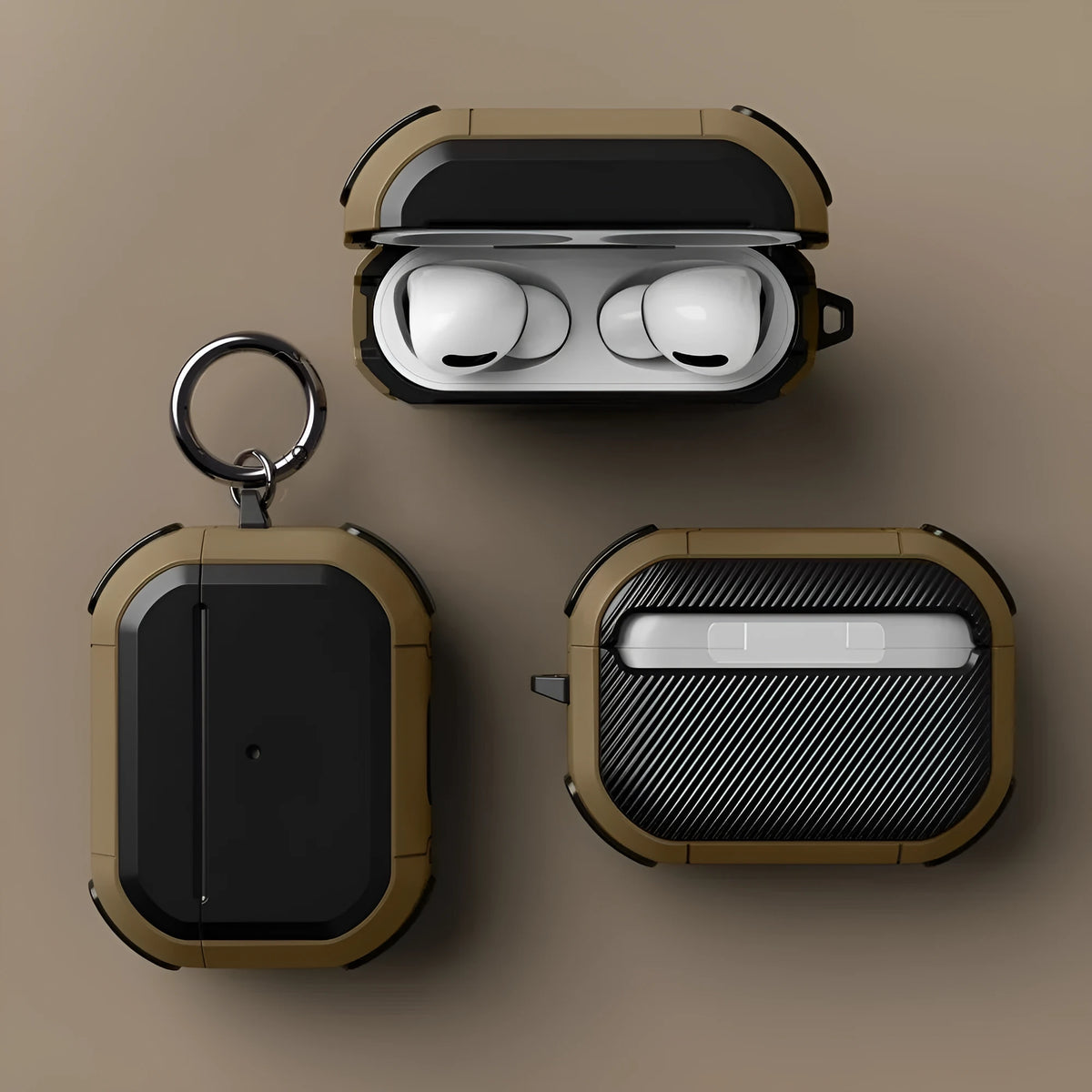 Black TPU and PC protective case for Apple AirPods Pro charging case