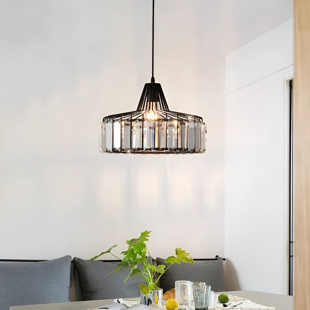 Small gold crystal LED droplight iron chandelier 220V bedroom bedside lamp