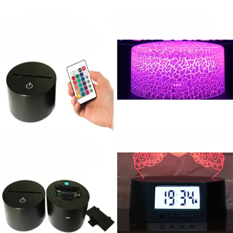 Shark-shaped 3D LED table lamp with colourful lighting on 85x85x37mm black ABS base