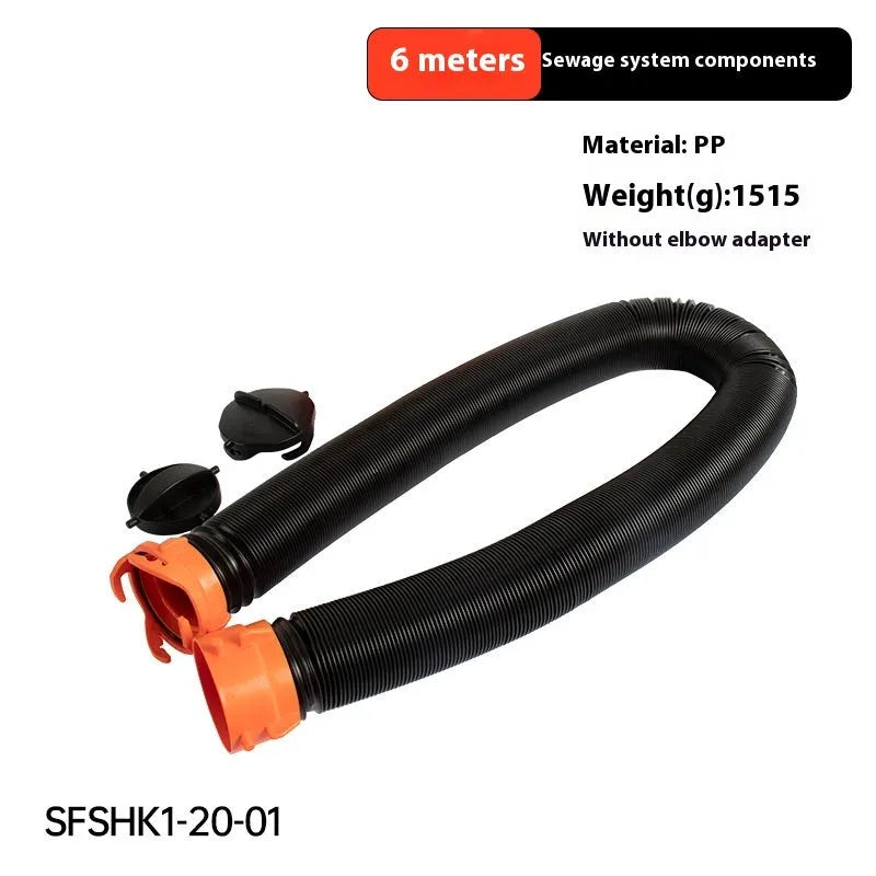 90 degree rotary elbow joint for caravan sewage hose in PP material