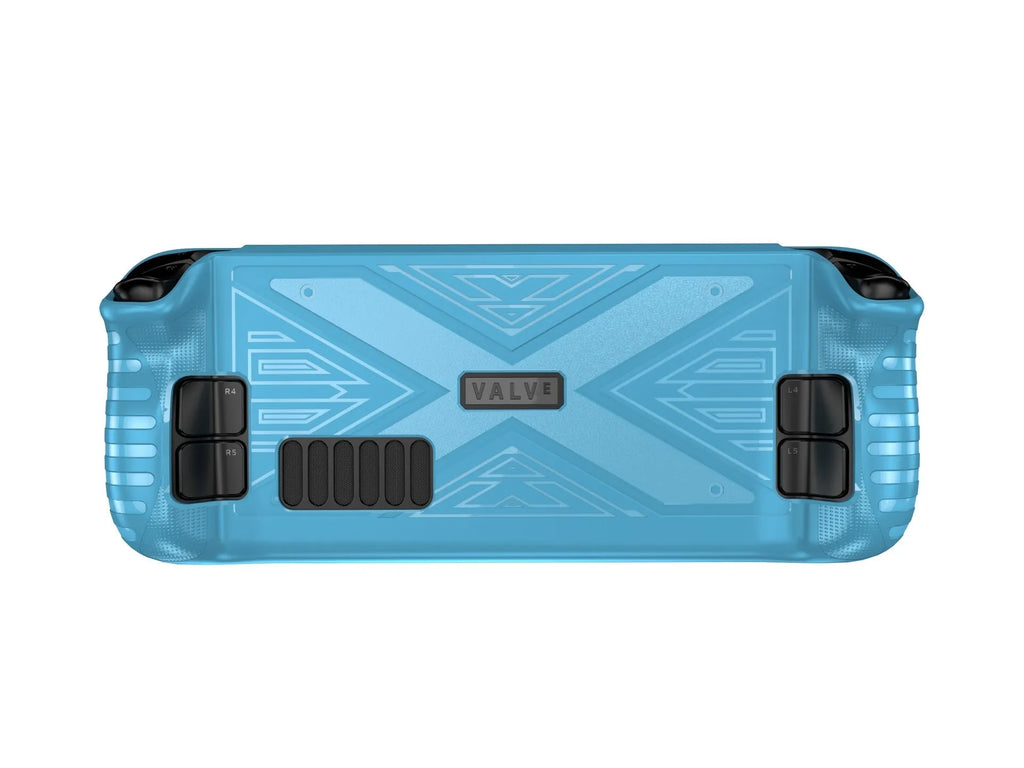 TPU soft shell protective case for Steam Deck console in red, blue, and black colour options