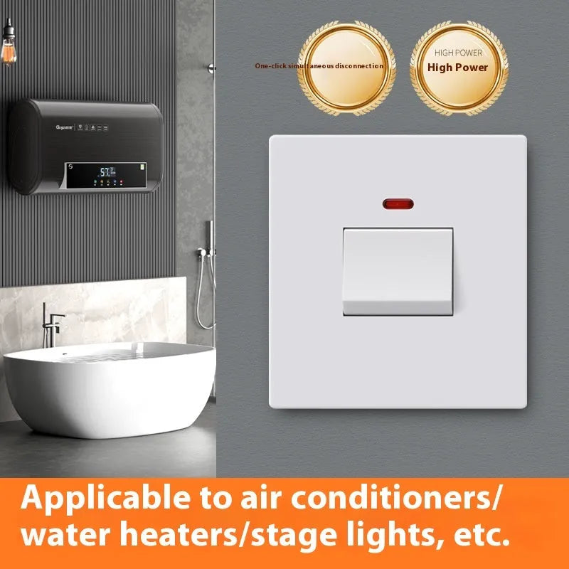25A 45A 3P water heater switch with light panel in gold grey white colours