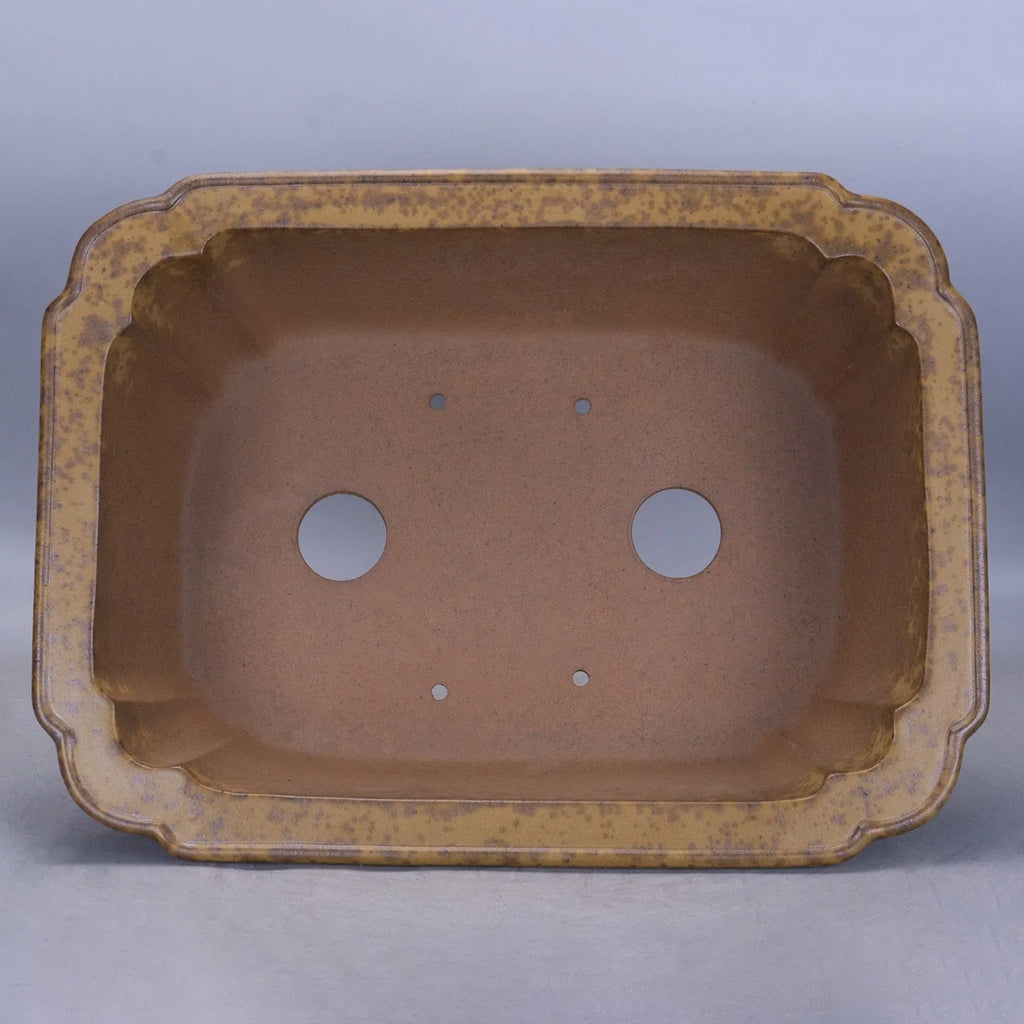 Purple sand rectangular mud flowerpot with adjustable drainage segment in modern simplicity style