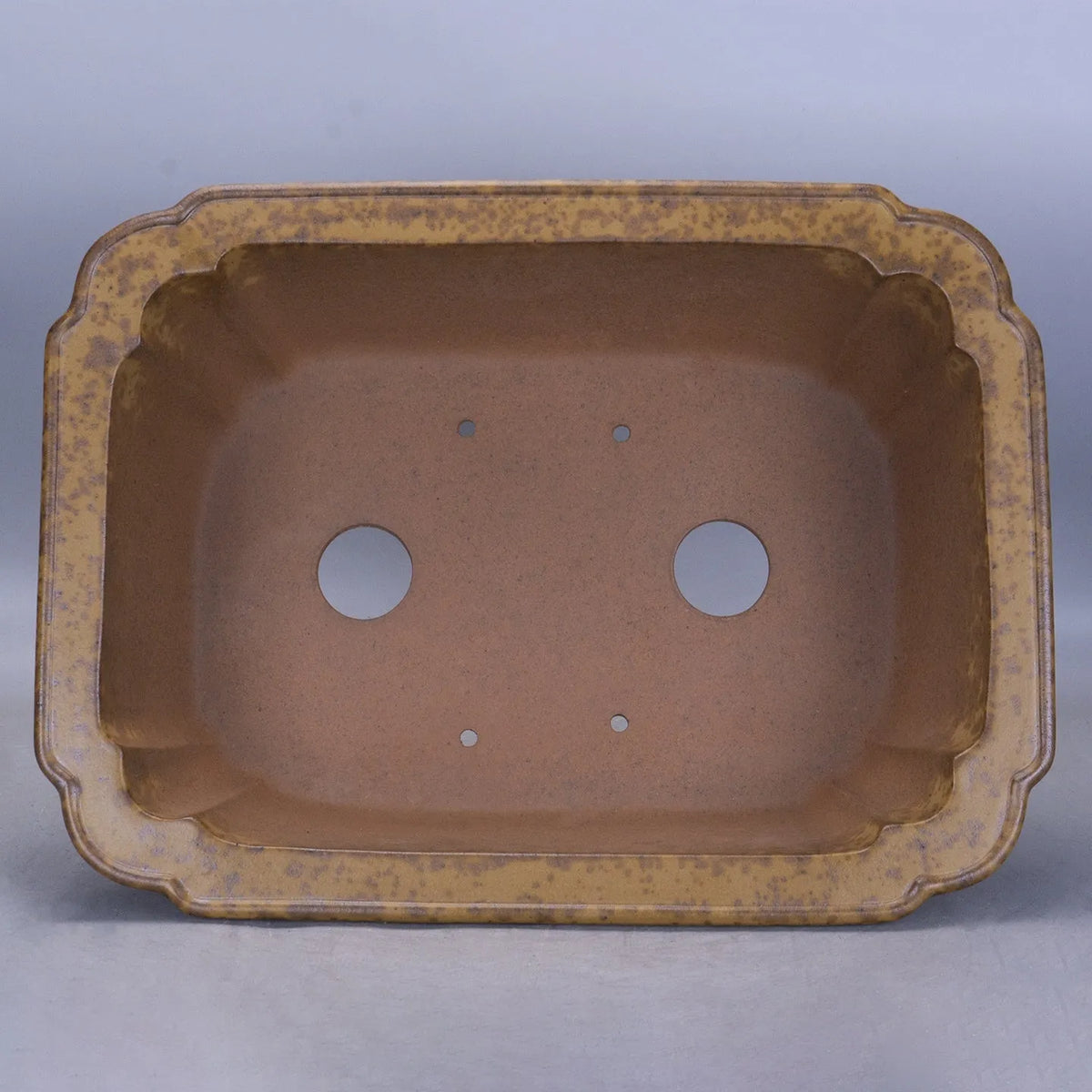 Purple sand rectangular mud flowerpot with adjustable drainage segment in modern simplicity style