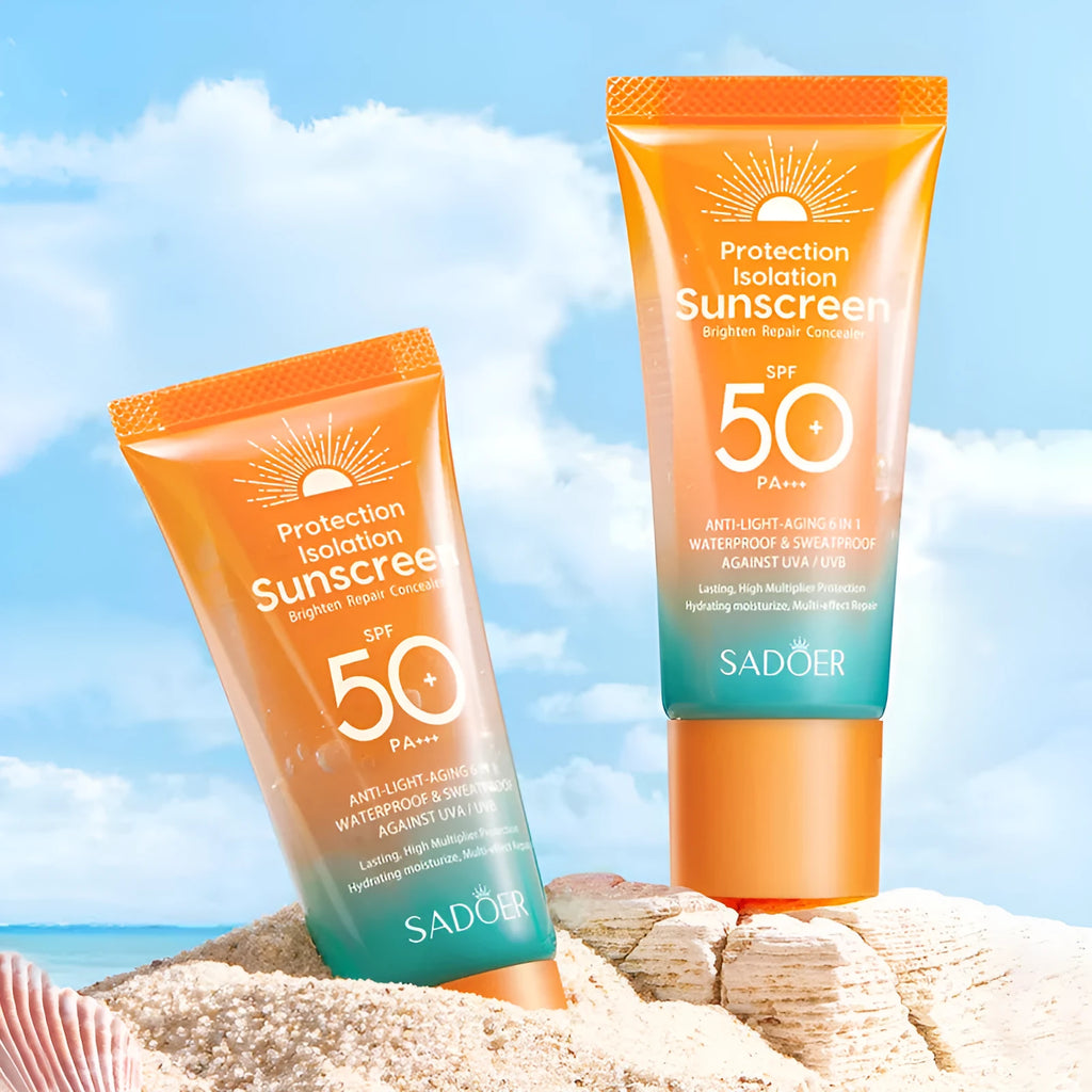 Double tube multi-effect repair isolation sunscreen 50g universal skin type sun protection makeup primer