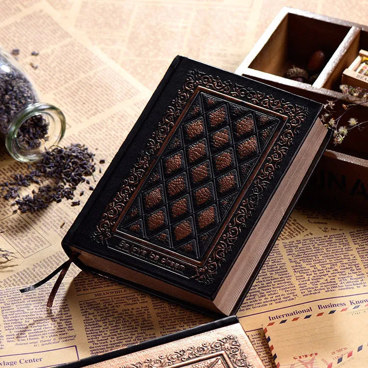Super thick embossed faux leather notepad in bronze and black gold colour options