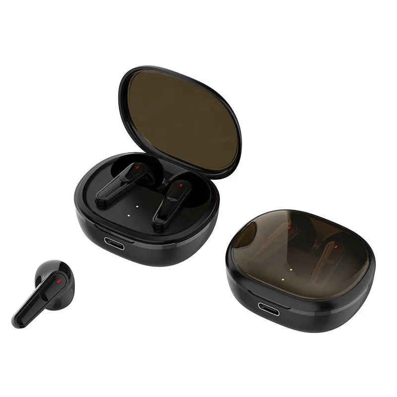 Black PRO30 Bluetooth in-ear headphones with noise reduction feature.