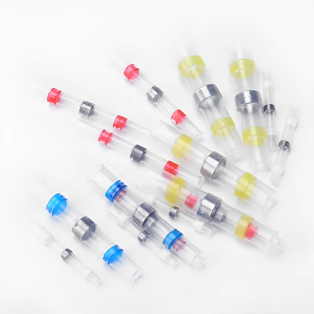 Heat shrink solder ring terminal in multiple colours for waterproof 32A electrical connections