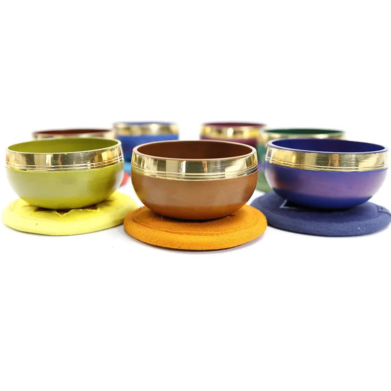 7.8cm hand-hammered Himalayan singing bowl in seven colour options for meditation and sound therapy