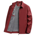 Men's solid colour polo collar jacket with side pockets in loose fit design