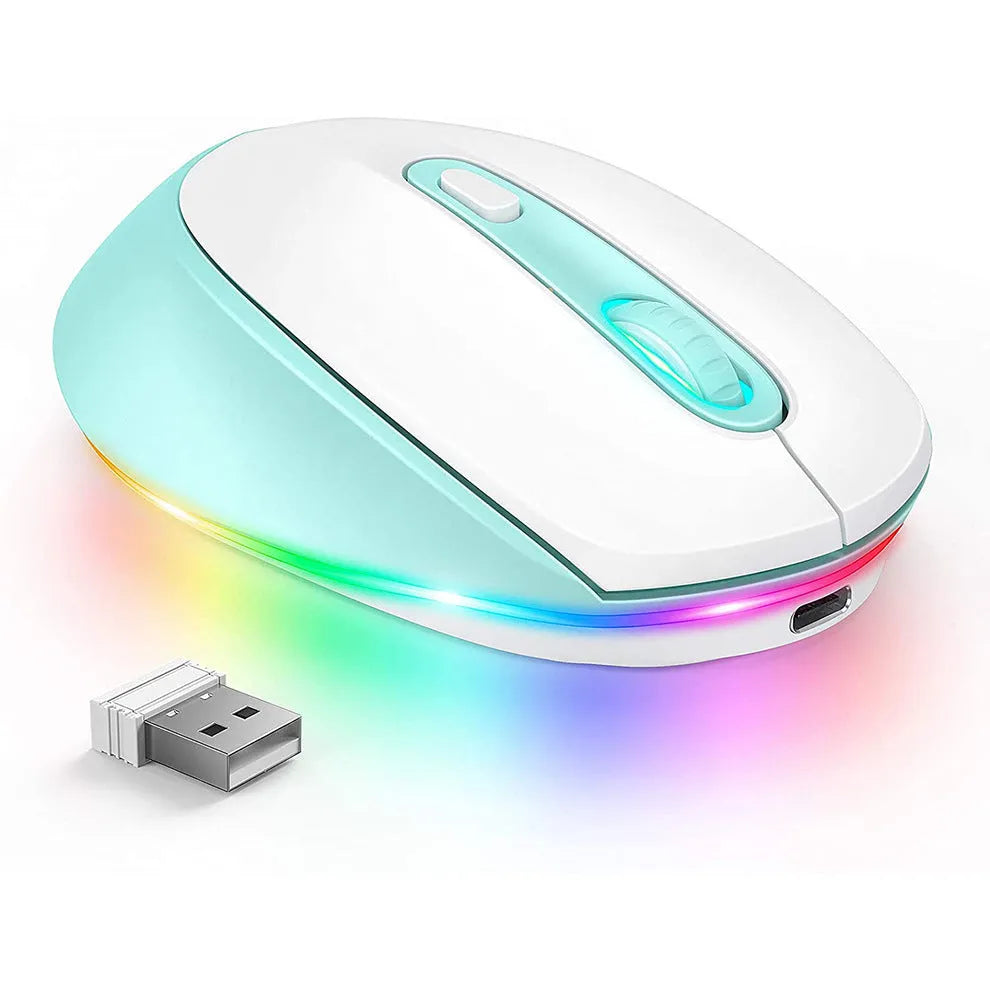 24g wireless optical mouse in various colours with USB charging cable