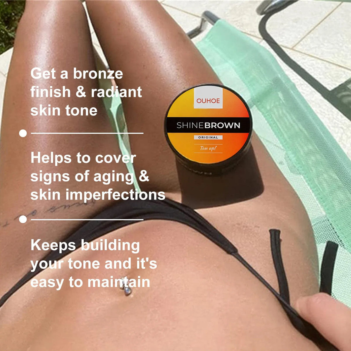 Tanning cream and aloe vera gel set for intensive tanning and after sun skin care repair.