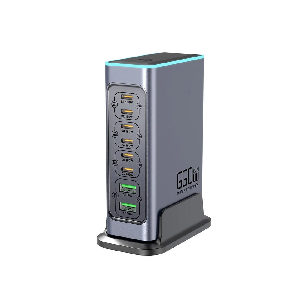 660W Gallium Nitride desktop fast charger with Type-C port on a desk