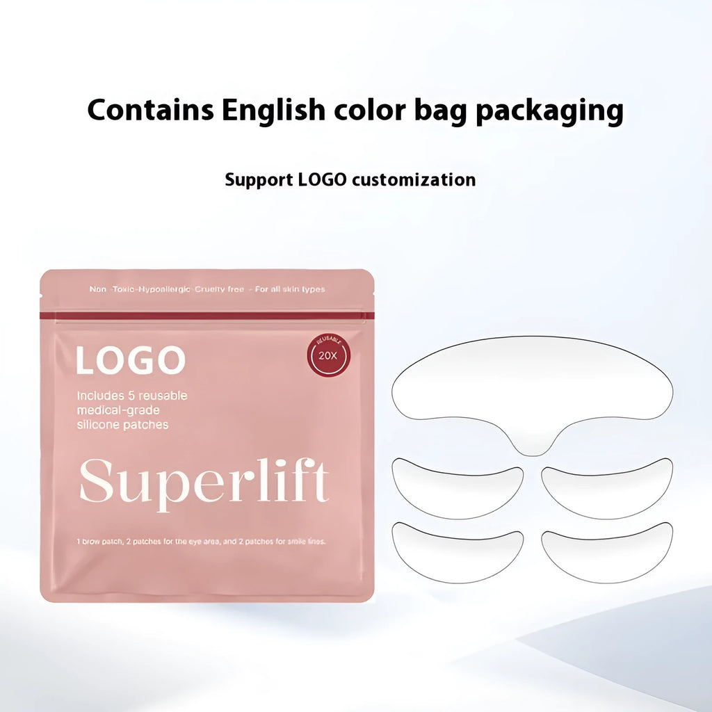 Silicone anti-wrinkle face stickers 5-piece set for wrinkle treatment