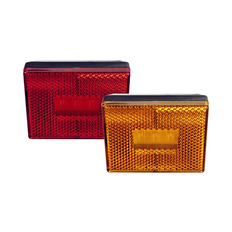 LED trailer side clearance lamp with transparent UV PC cover in red or yellow